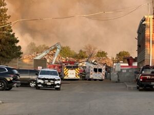 Crews fighting ‘very stubborn’ industrial fire in Brampton